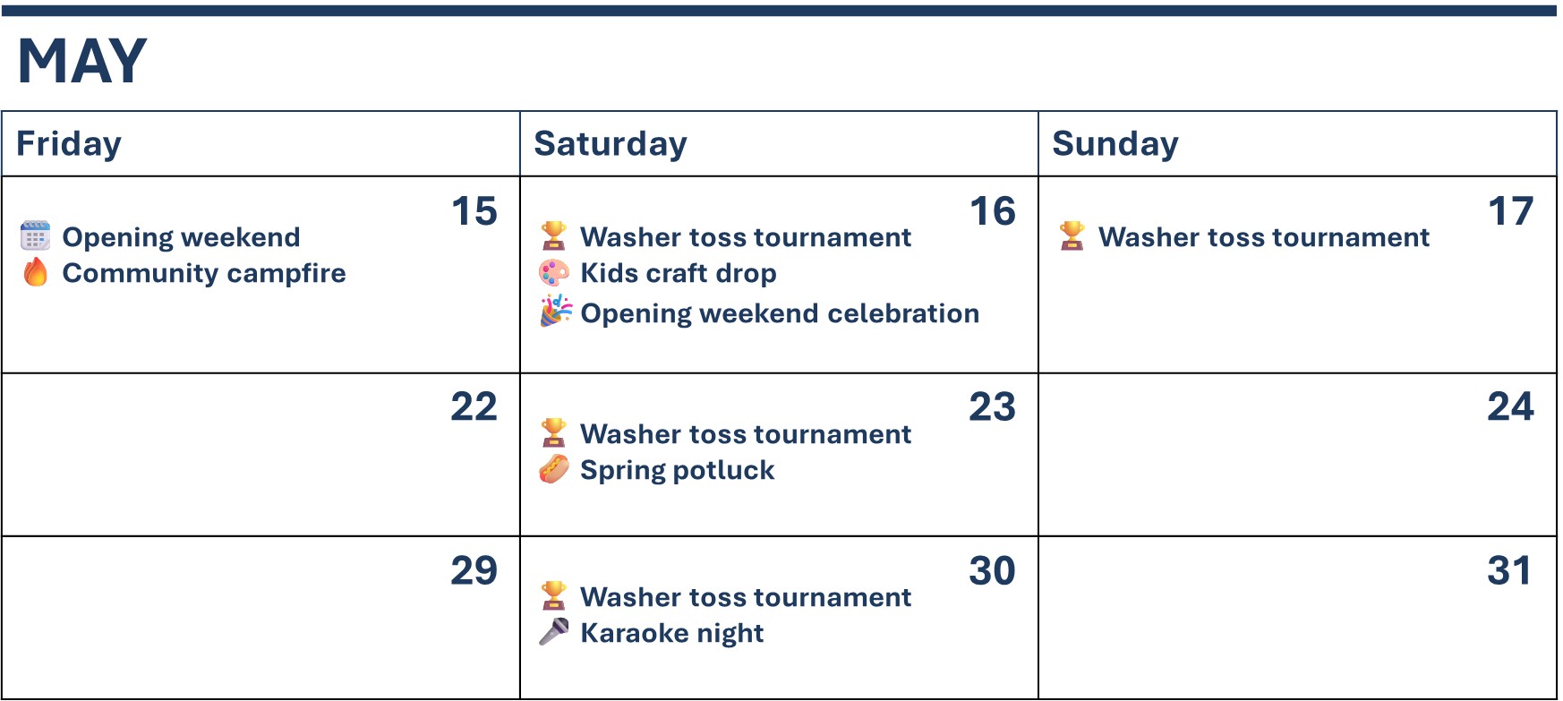 May events
